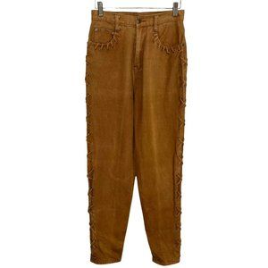 Vintage 90s Brown Lace Up Sides High Waist Jeans Size 8